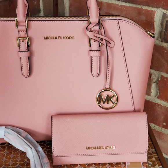 Michael Kors Large Pale Pink Ciara + Wallet NWT - Picture 3 of 8